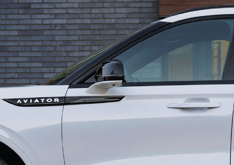 The driver’s door of a white 2025 Lincoln Aviator® SUV is showcased. | Angela Krause Lincoln of Alpharetta in Alpharetta GA