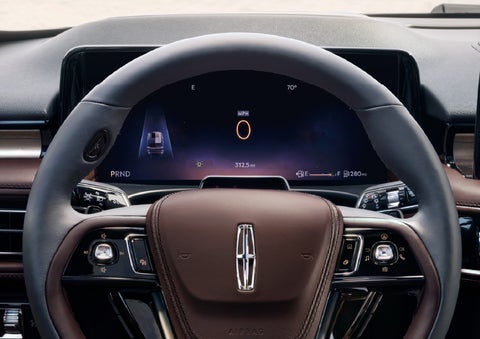 The driver’s information cluster display behind the steering wheel is shown. | Angela Krause Lincoln of Alpharetta in Alpharetta GA
