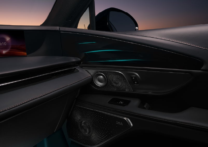 Selectable ambient lighting glows in the passenger door panel. | Angela Krause Lincoln of Alpharetta in Alpharetta GA